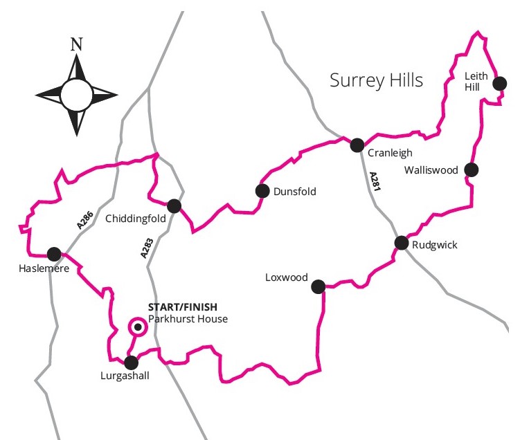 The route of the second M100 cycle ride